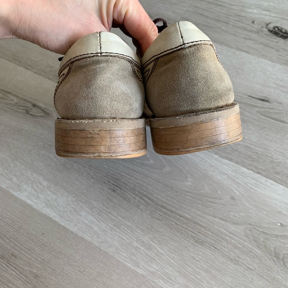 Genuine Leather Oxfords, Cream White, Size 6 - Picture 3 of 16